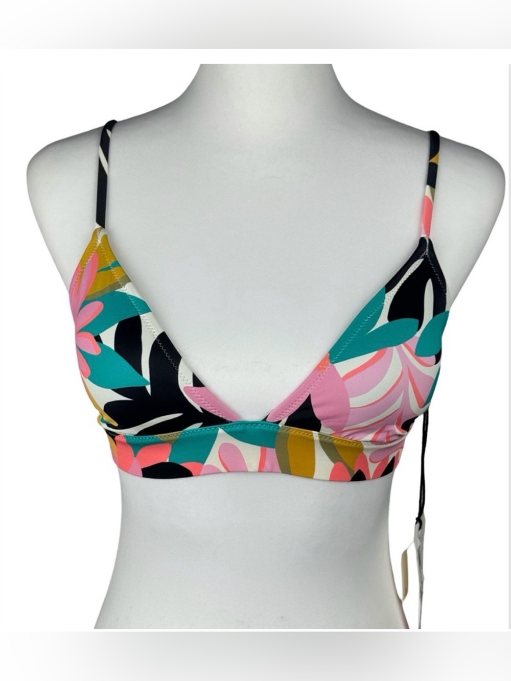 NWT Billabong Floral Triangle Adventure Division Bikini Swimsuit Top size small